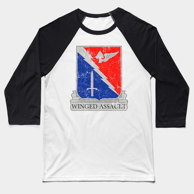 229th Aviation Regiment - Vintage Faded Style Baseball T-Shirt by DankFutura